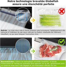 Load image into Gallery viewer, Bonsenkitchen Powerful and Quiet Food Vacuum Sealer with Globefish Technology for Continuous Work, Locked Handle Design, Integrated Cutter, 2 Rolls of Bags Included