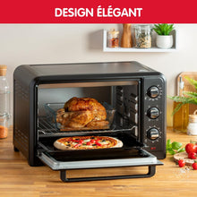 Load image into Gallery viewer, Moulinex Four électrique 39 L, 7 modes de cuisson, Chaleur tournante, Thermostat réglable jusqu’à 240° C, Tournebroche, Minuteur 120 min, Grille réversible, Optimo noir OX485810