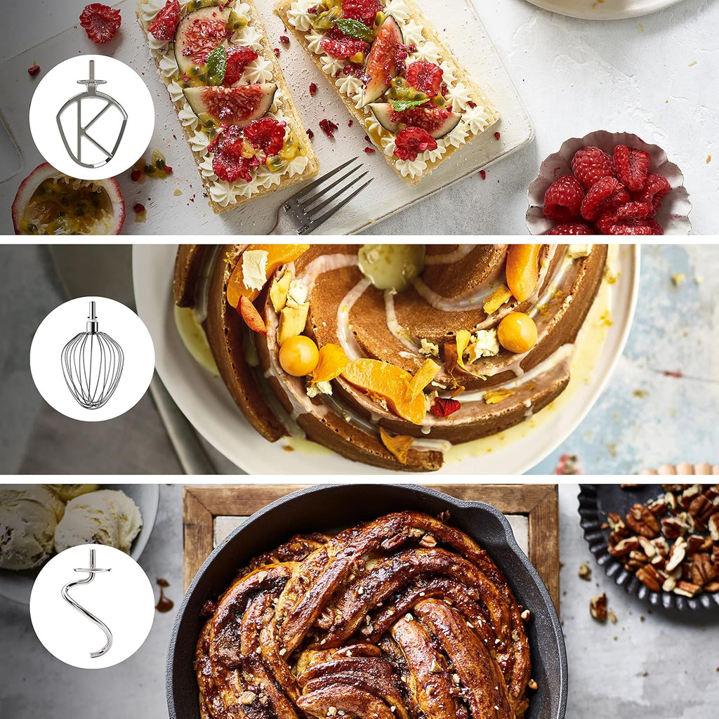 Kenwood Titanium Chef Baker KVC65.001WH, Pastry Robot with Integrated Scales, Including 3-Piece Pastry Set, Spatula & Splash Protection, 1200 W, White