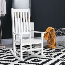 Load image into Gallery viewer, Fauteuil à Bascule en Bois d'Acacia Chaise Berçante pour Jardin Pelouse Balcon Blanc -