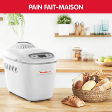 Load image into Gallery viewer, Moulinex Home Bread Baguette Machine à petits pains, 16 programmes, Résultats homogènes, Jusqu'à 1,5 kg de pain frais, Plaques croustillants, 3 niveaux de dorage OW610110, Blanc