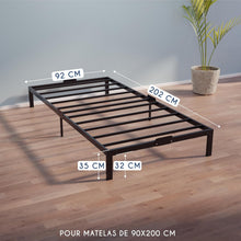 Load image into Gallery viewer, Dreamzie Cadre de Lit 160x200 avec Sommier - Sommier 160x200 avec Pieds - Hauteur de 35 cm - Structure Solide, Assemblage Facile et Espace de Rangement