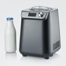 Load image into Gallery viewer, SEVERIN Sorbetière 2-en-1 Compacte 135 W, Sorbetière électrique et yaourtière d'une capacité 1,2 L, Machine à glace avec livre de recettes, noir, EZ 7407