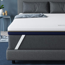 Load image into Gallery viewer, BedStory Mattress Topper 160 x 200 cm, Thickness 10 cm, Memory Foam Mattress Topper 160 x 200 cm Gel Infused Ergonomic Mattress Topper, High Density Ventilation, Hypoallergenic Washable Cover