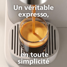 Load image into Gallery viewer, Philips Baristina Machine à expresso - Un véritable expresso, en toute simplicité - Compacte - 16 bars de pression - Broyeur intégré - Machine blanche avec porte-filtre blanc (BAR300/00)