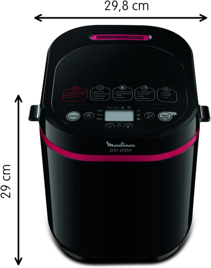 Moulinex OW220830 Bread Maker with 17 Programmes Plastic Black/Purple 31 x 29 x 29 cm