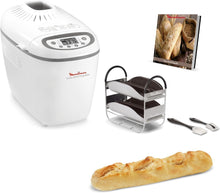 Load image into Gallery viewer, Moulinex Home Bread Baguette Machine à petits pains, 16 programmes, Résultats homogènes, Jusqu'à 1,5 kg de pain frais, Plaques croustillants, 3 niveaux de dorage OW610110, Blanc