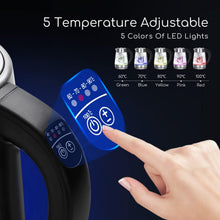 Load image into Gallery viewer, Aigostar Cris - Bouilloire en verre Température Réglable 2200W, 1.7L. Thermostat Réglable (60 à 100ºC) et fonction maintien au chaud, Filtre à thé amovible, éclairage LED de couleurs, Sans BPA.