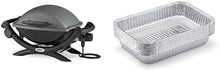 Load image into Gallery viewer, Weber Q1400 Barbecue électrique, surface de cuisson 43 x 32 cm, nomade, grille en fonte émaillée divisée en 2 parties, couvercle et cuve en fonte d'aluminium - Gris foncé (52020053)