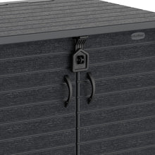 Load image into Gallery viewer, Duramax StoreAway 1200L Plastic Garden Shed/ Flat Lid, Outdoor Storage Shed, Wheelie Bin Hideaways, Wheelie bin box, Durable Construction, Ideal for Bikes, BBQs &amp; 2x 240L Bins, 145x85x125 cm, Brown