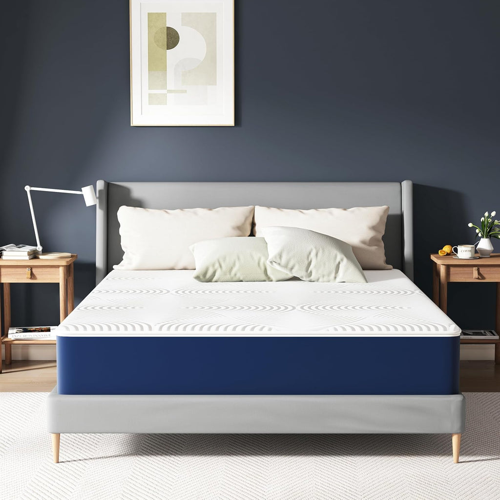 Matoresu Double Mattress 160 x 190 cm Memory Foam Height 25 cm Medium Rigid H3 Ergonomic 7 Zone Cold Foam Comfortable Breathable Fabric Cover