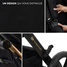 Load image into Gallery viewer, Kinderkraft MOOV2 Poussette 3 en 1, Système de voyage de la naissance à 27 kg, Siège auto Mink PRO I-Size inclus, Capote extensible avec filtre UPF50+, Accessoires pratiques, Gris