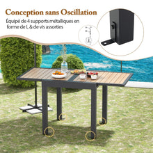 Load image into Gallery viewer, Table de Jardin Extensible en Aluminium Ajustable de 80 à 160 CM Table à Manger Extérieure Rectangulaire pour 4-6 Personnes Naturel
