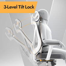 Load image into Gallery viewer, HOLLUDLE Chaise de Bureau Ergonomique avec Support Lombaire 3D &amp; accoudoirs 3D réglables – Design en V du Dos, Fauteuil de Bureau Confortable pour Bureau et Maison, Blanc