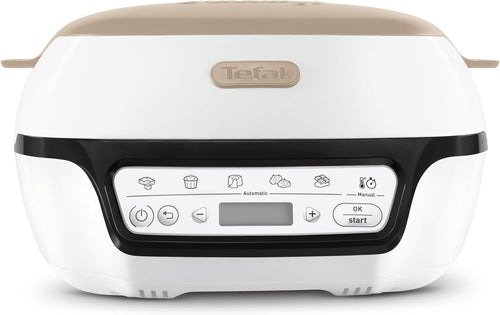 Tefal Smart Cake Machine, 5 Automatic Programs, Ideal Temperature and Time Adjustment, Non-Stick Aluminum Pan, 6 Creabake Muffin Tins, Cake Factory KD804910