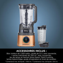 Load image into Gallery viewer, Ninja Detect Power Blender Processor Pro 3-in-1, Blender 1200W, Mixing Bowl, Blender Blade, Individual Cup, Container, Knead, Blender, Chopping &amp; Mixing, Black, TB401EU