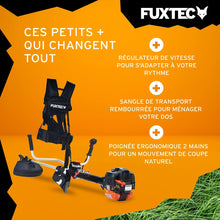 Load image into Gallery viewer, Fuxtec Débroussailleuse Thermique Professionnelle FX-PS152 52 cm3 3CV Système Anti Vibration - 2 en 1 Coupe-Bordure avec Tête de Coupe Double Fil et Lame 3 Dents Modèle Conçu pour Les Pros