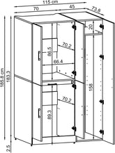 Load image into Gallery viewer, ROOMART Dora - Armoire de machine à laver - Pour sèche-linge et machine à laver - En 4 couleurs - Avec portes et panneau coulissant - Blanc - Chêne blanc - Chêne anthracite - Chêne blanc (chêne blanc)