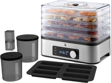 Load image into Gallery viewer, WMF KITCHENminis Dehydrator, 400 W, Stainless Steel, 5 Trays BPA Free, Programmable Dried Fruits, Vegetables, Dehydrated Mushrooms, Cereal Bars, Cromargan 0415250011