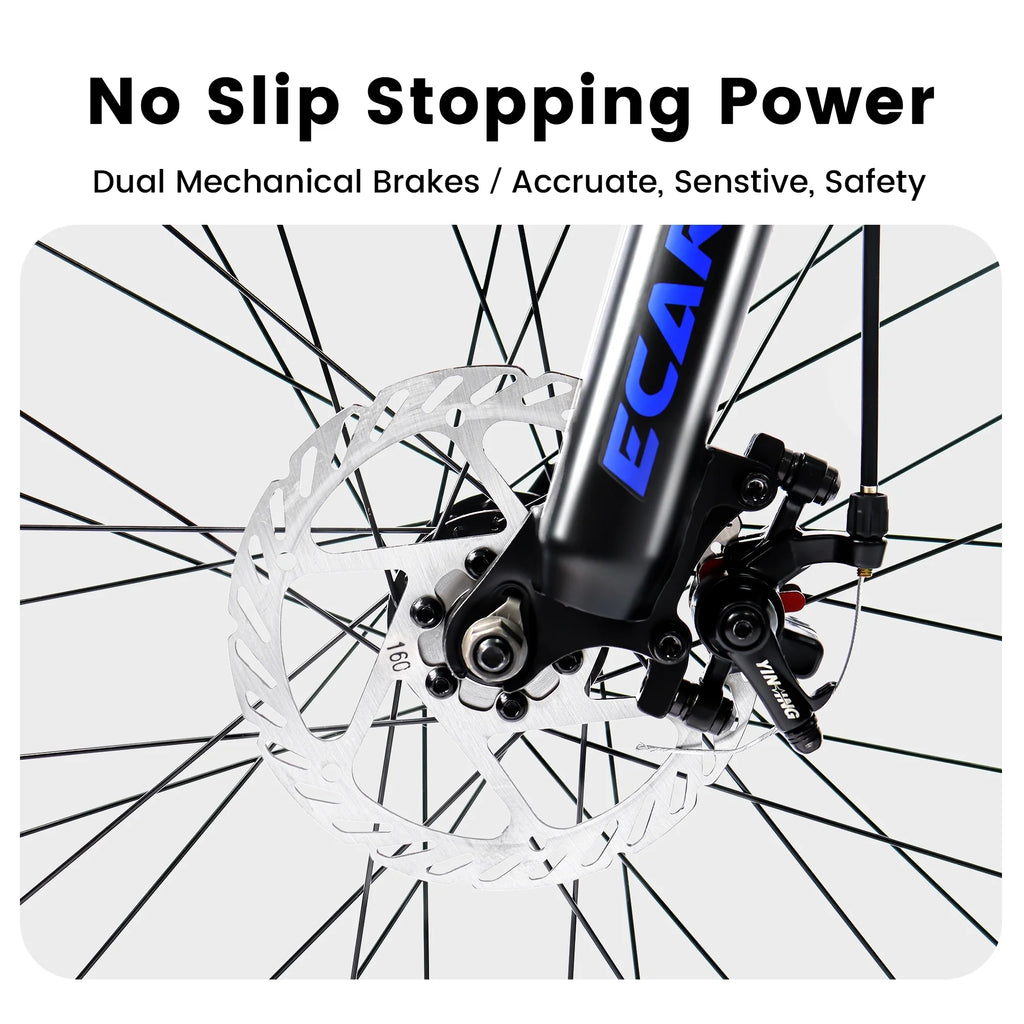 26 in Mountain Bike - 21 - Speed with Disc Brakes, Durable Frame, Front & Rear Dual - Shock Absorption, Unisex for Commuting, Travel, School & All - Terrain Cycling
