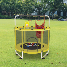 Load image into Gallery viewer, Trampoline pour Enfants, Trampoline réglable pour bébé avec Panier de Basket-Ball, Trampoline intérieur et extérieur de 200 kg avec enclos