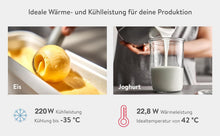 Load image into Gallery viewer, Elisa 2.0L Ice Cream Maker and Yogurt Maker with 180W Self-Cooling Compressor, Stainless Steel Ice Cream Maker with Cooling and Heating Function, Recipe Booklet Included