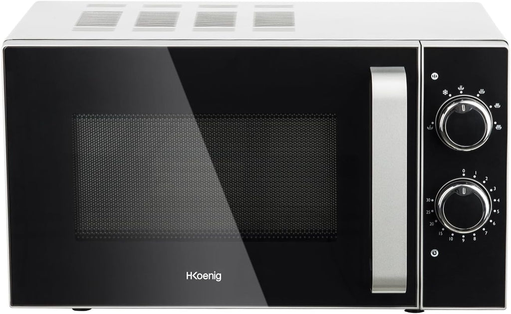 H.Koenig Compact Design Microwave 20L VIO4, Powerful 700W, Turntable 24.5 cm, Multifunction 5 Heating Levels and Defrost Function, Timer up to 30 min, Fast, Worktop
