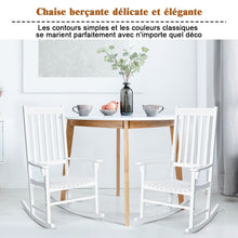 Load image into Gallery viewer, Fauteuil à Bascule en Bois d'Acacia Chaise Berçante pour Jardin Pelouse Balcon Blanc -