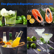 Load image into Gallery viewer, MEDION Ice maker (ice cube size small &amp; large, 2.6 litre water tank, short production time approx. 10 minutes, crystal clear ice cubes, self-cleaning, control window, screen,