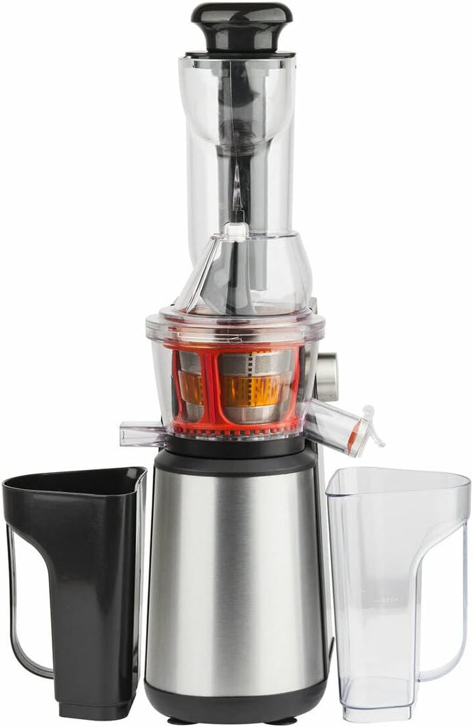 Extracteur de Jus de Fruits et Légumes vertical GSX24 H.Koenig Centrifugeuse Vitamin + sans BPA - 82 mm Large Bouche - 3 tamis pour jus fin ou épais et sorbet - Pression douce - 50 tours 400 W