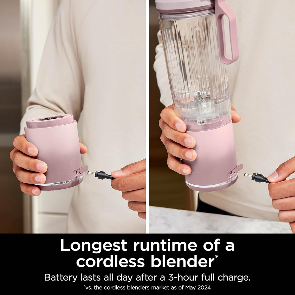 Ninja Blast Max, Portable Blender + Twist & Go, Personal Smoothie, Blend, Ice Crush, 3 Programs, Cordless, 22 oz removable Vessel, Dishwasher Safe, Leakproof, Navy, BC251NV