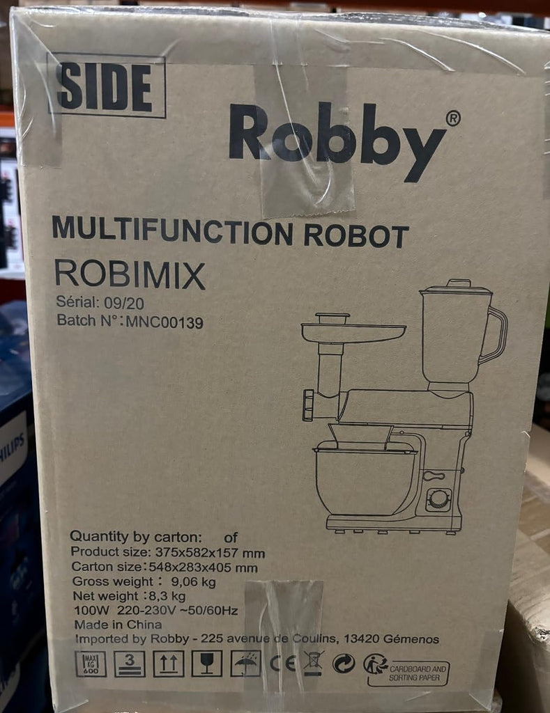 Robot Multifonctions 5l 1000w Noir Avec Hachoir Et Blender 1,5l En Verre - ROBIMIX NOIR
