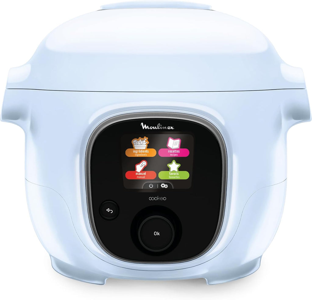 Moulinex Cookeo Mini Smart High Pressure Multicooker, 3L, 2 People, 150 Built-in Recipes, Unattended Cooking, Step-by-Step Guide, Compact, Moulinex App CE880410