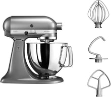 Load image into Gallery viewer, KitchenAid Robot Pâtissier I Artisan I Robot cuisine multifonctions à tête inclinable I Avec 4 accessoires I Bol de 4,8L | Crème
