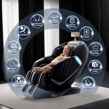 Load image into Gallery viewer, HealthRelife Fauteuil de Massage pour Tout Le Corps - Chaise de Massage Intelligente Zero Gravity - Mains robotiques 3D avec Rail SL - Fauteuil de Relaxation Bluetooth - Noir