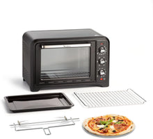 Load image into Gallery viewer, Moulinex Four électrique 39 L, 7 modes de cuisson, Chaleur tournante, Thermostat réglable jusqu’à 240° C, Tournebroche, Minuteur 120 min, Grille réversible, Optimo noir OX485810