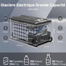 Load image into Gallery viewer, AAOBOSI 45L Glacière à Compresseur, Glaciere Électrique -20℃ à 20℃, Frigo Camion APP&amp;Bouton Contrôle, 12/24V DC et 100-240V AC Glaciere Camping Pour Voiture, Camion, Bateau et Prise De Courant