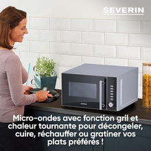 Load image into Gallery viewer, SEVERIN Four à micro-ondes 30 L, 2 500 W, avec fonction gril et chaleur tournante, avec 5 niveaux de puissance, 10 programmes automatiques, Inox/Noir, MW 7775