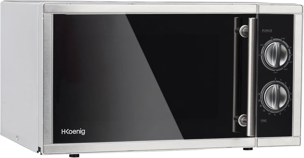 H.Koenig Compact Design Microwave 20L VIO4, Powerful 700W, Turntable 24.5 cm, Multifunction 5 Heating Levels and Defrost Function, Timer up to 30 min, Fast, Worktop
