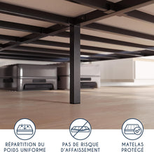 Load image into Gallery viewer, Dreamzie Cadre de Lit 160x200 avec Sommier - Sommier 160x200 avec Pieds - Hauteur de 35 cm - Structure Solide, Assemblage Facile et Espace de Rangement