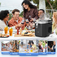 Load image into Gallery viewer, WIE Ice Maker, 12kg in 24h, Quiet Counter Top Ice Maker with Ice Scoop, Self-Cleaning and Portable Ice Maker for Home/Kitchen/Camping