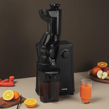 Load image into Gallery viewer, H.Koenig GSX12 Vertical Juice Extractor Stainless Steel Black, Fruit and Vegetable Juice, BPA Free, 82 mm Wide Mouth, Soft Pressure, 1 Litre, 400 W
