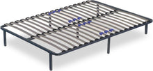 Load image into Gallery viewer, SAMPUR - Essential bed base 140 x 200 cm | Durable and comfortable | Feet included | Adjustable slats | Epoxy lacquered metal frame | Quick and easy assembly