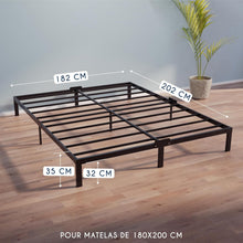 Load image into Gallery viewer, Dreamzie Cadre de Lit 160x200 avec Sommier - Sommier 160x200 avec Pieds - Hauteur de 35 cm - Structure Solide, Assemblage Facile et Espace de Rangement
