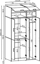 Load image into Gallery viewer, ROOMART Dora - Armoire de machine à laver - Pour sèche-linge et machine à laver - En 4 couleurs - Avec portes et panneau coulissant - Blanc - Chêne blanc - Chêne anthracite - Chêne blanc (chêne blanc)