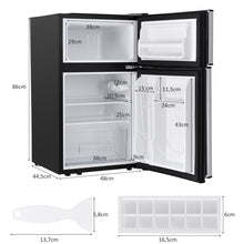 Load image into Gallery viewer, Réfrigérateur Compact Mini-réfrigérateur 90 L Congélateur Séparé avec Design à 2 Portes Fonctionnement Silencieux Blanc/Gris/Noir