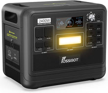 Load image into Gallery viewer, FOSSiBOT F2400 Station électrique portable CA 2400W (4800W Pic), Station Silencieux Solaire 2048Wh LiFePO4, Groupe Générateur Électrique Onduleur Alimentation de Secours à Domicile Camping
