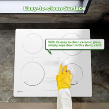 Load image into Gallery viewer, GIONIEN Plaque à Induction 4 Foyers 60cm Blanc,16Amp Plaque à Induction Encastrable,Table de cuisson électrique intégrée avec zone de pont, Table de cuisson,2800W
