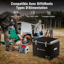 Load image into Gallery viewer, AAOBOSI 45L Glacière à Compresseur, Glaciere Électrique -20℃ à 20℃, Frigo Camion APP&amp;Bouton Contrôle, 12/24V DC et 100-240V AC Glaciere Camping Pour Voiture, Camion, Bateau et Prise De Courant