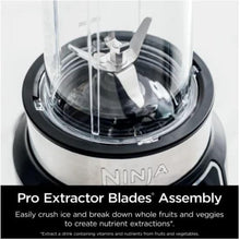 Load image into Gallery viewer, Ninja BN401 Nutri Pro Compact Personal Blender, Auto-iQ Technology, 1100-Peak-Watts, for Frozen Drinks, Smoothies, Sauces &amp; More, with (2) 24-oz. To-Go Cups &amp; Spout Lids, Cloud Silver